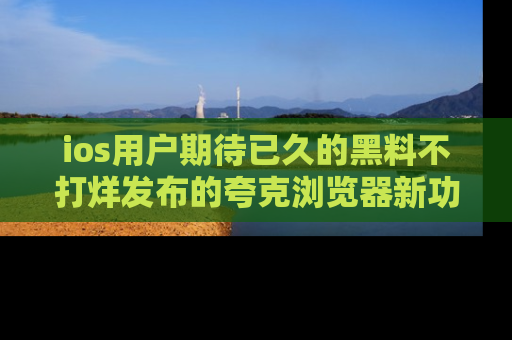 ios用户期待已久的黑料不打烊发布的夸克浏览器新功能上线啦!