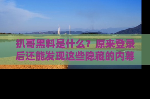 扒哥黑料是什么?原来登录后还能发现这些隐藏的内幕!