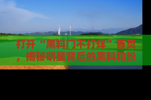 打开“黑料门不打烊”首页,揭秘明星背后的黑料和纷争真相!