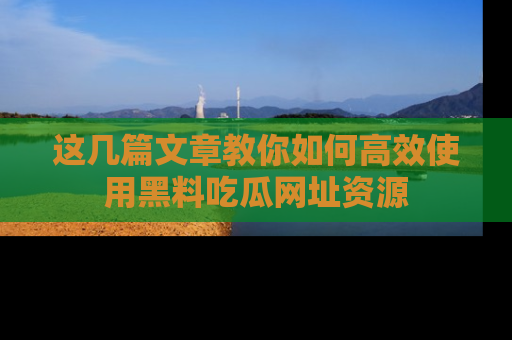 这几篇文章教你如何高效使用黑料吃瓜网址资源