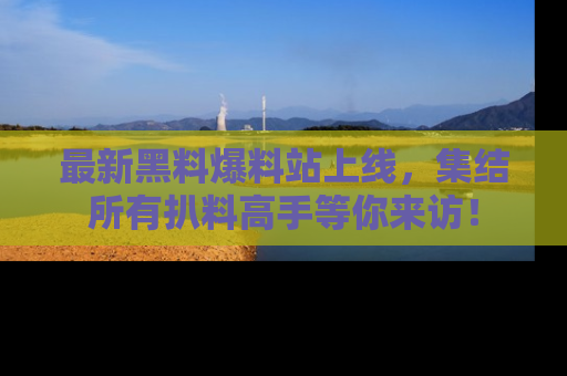 最新黑料爆料站上线,集结所有扒料高手等你来访!
